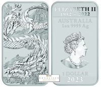 1 Unze 31,1 Gramm Silber Drache Mnzbarren Australien 2023
